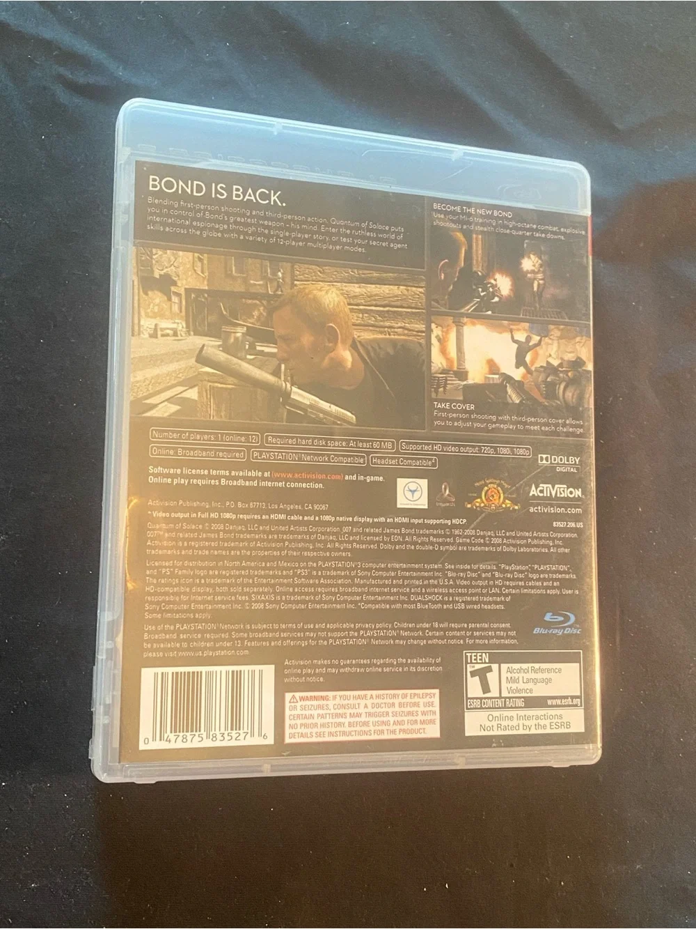 007: Quantum of Solace (PS3) Activision - Beige Cover